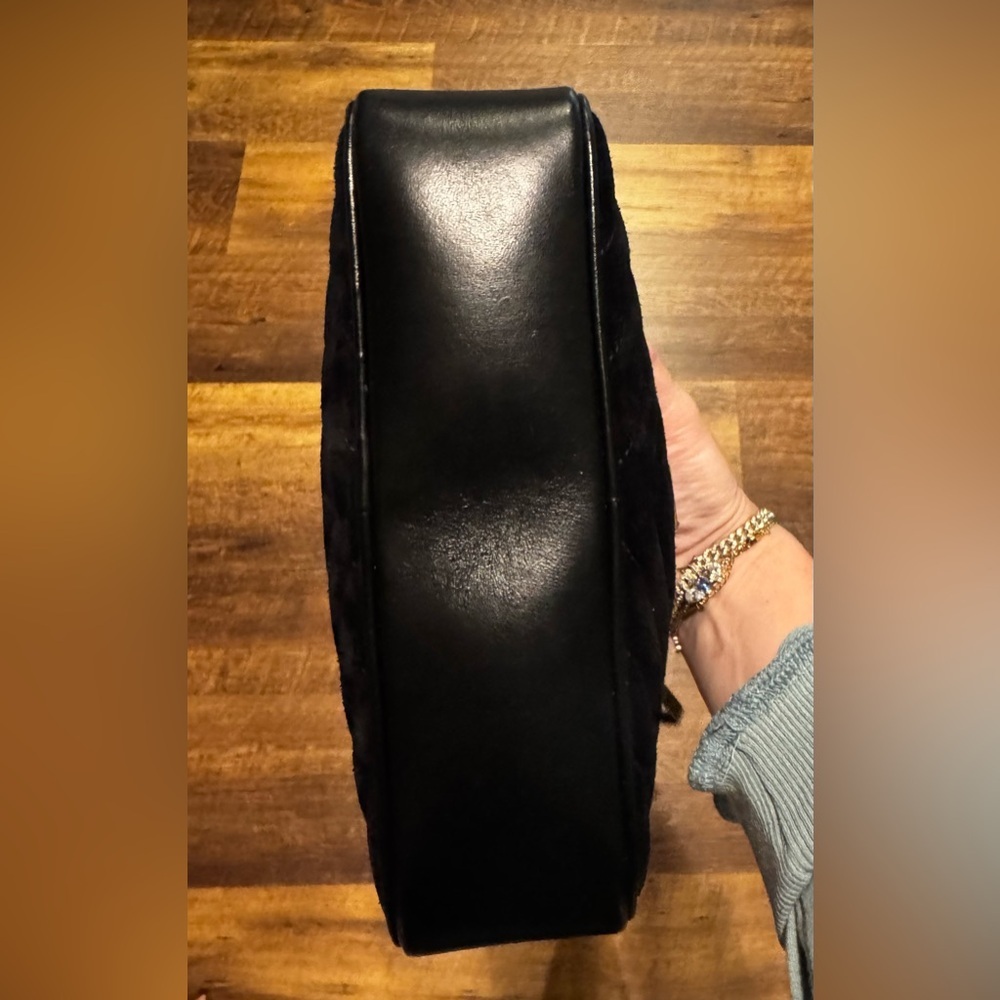 Yves Saint Laurent Black Suede Lou Crossbody Camera Bag - Picture 8 of 13